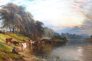 Henry Dawson - River Trent Nottingham - Richard Taylor Fine Art)