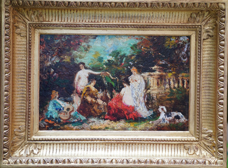 Fete Galante Women by Adolphe Monticelli at Richard Taylor Fine Art