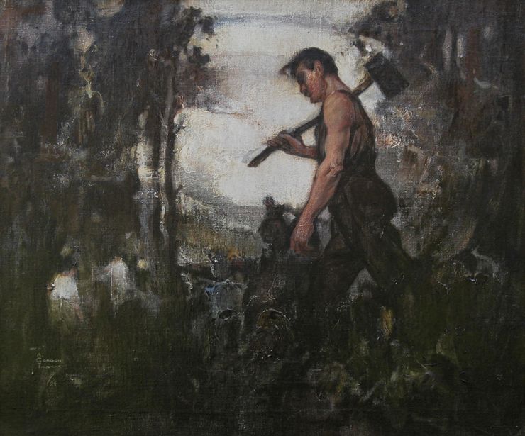 Albert Gordon Thomas - The Woodcutter - Richard Taylor Fine Art