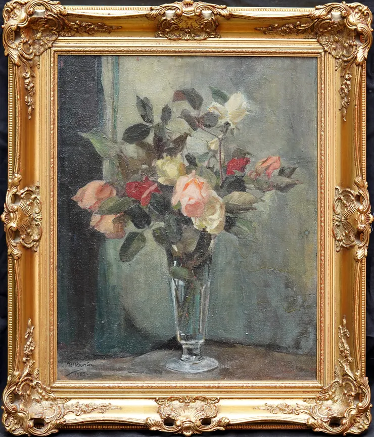 British Floral oil painting by Alice Mary Burton at Richard Taylor Fine Art