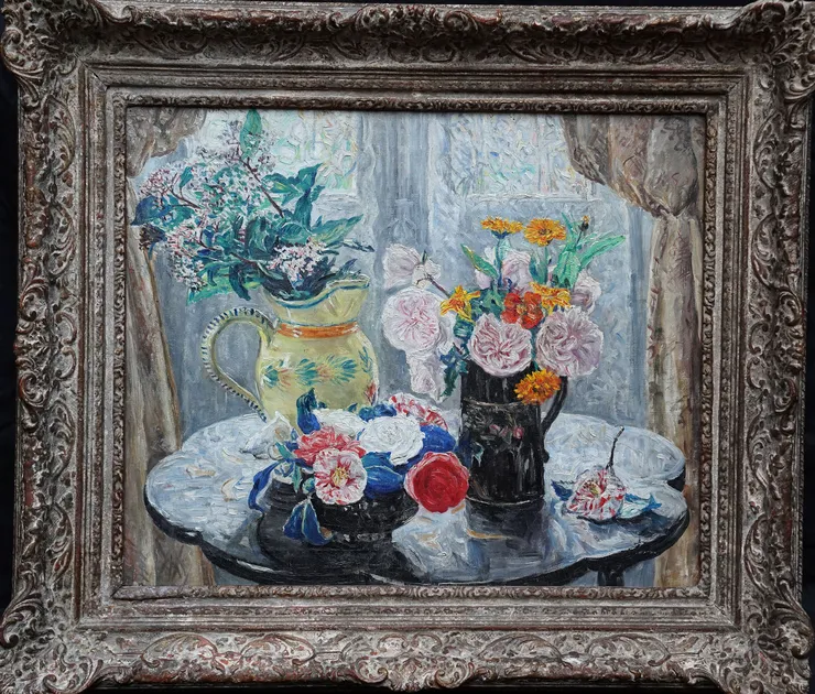 British Slade School Floral Still Life by Fairlie Harmar at Richard Taylor Fine Art