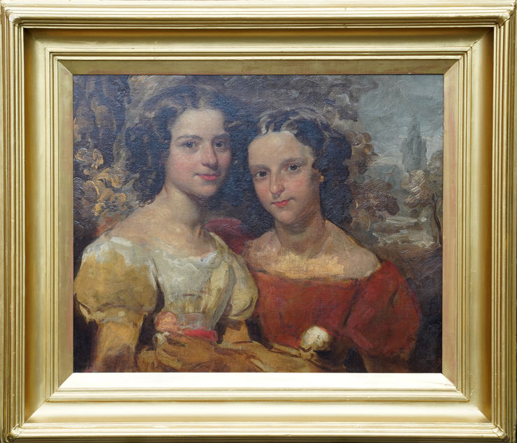 British Portrait of Sisters by George Henry Harlow at Richard Taylor Fine Art