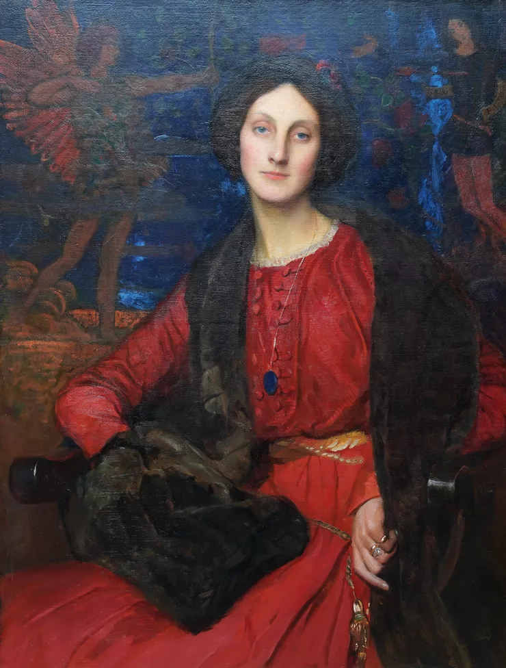 British Edwardian Portrait of the Artist's Wife by George Spencer Watson Richard Taylor Fine Art