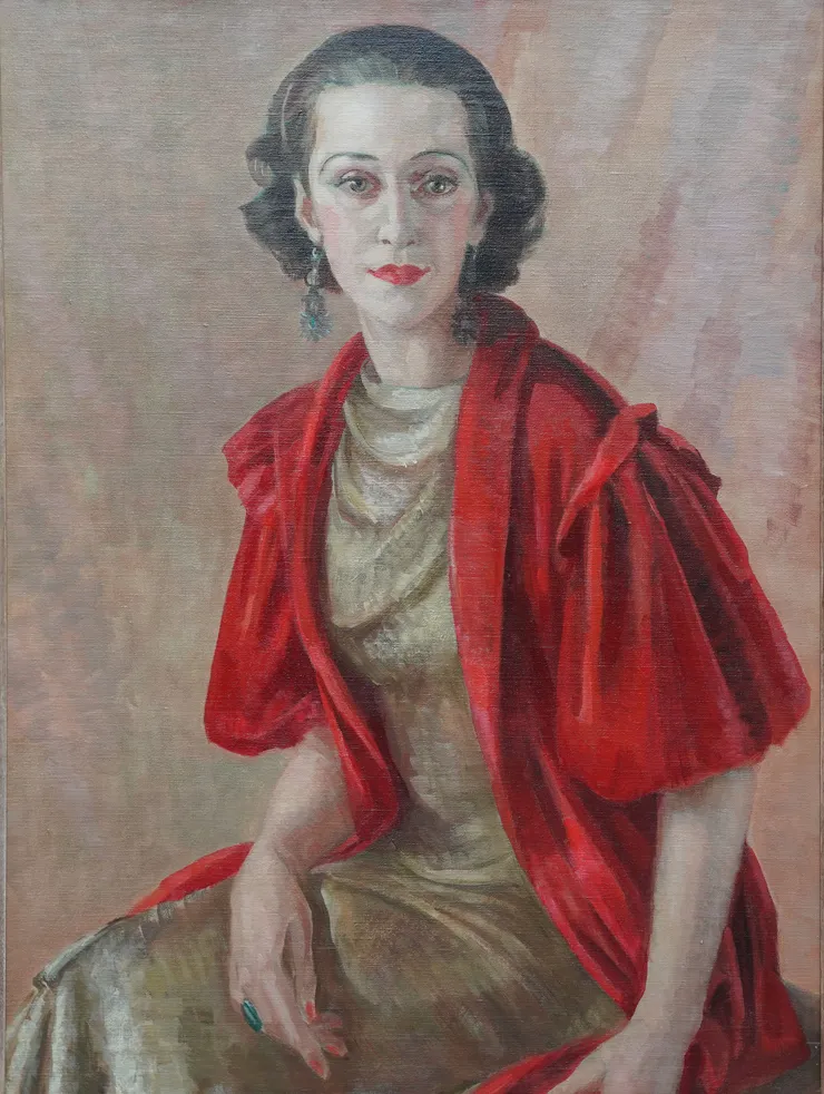 British 1930's Portrait of Lady by Hedwig Pillitz at Richard Taylor Fine Art