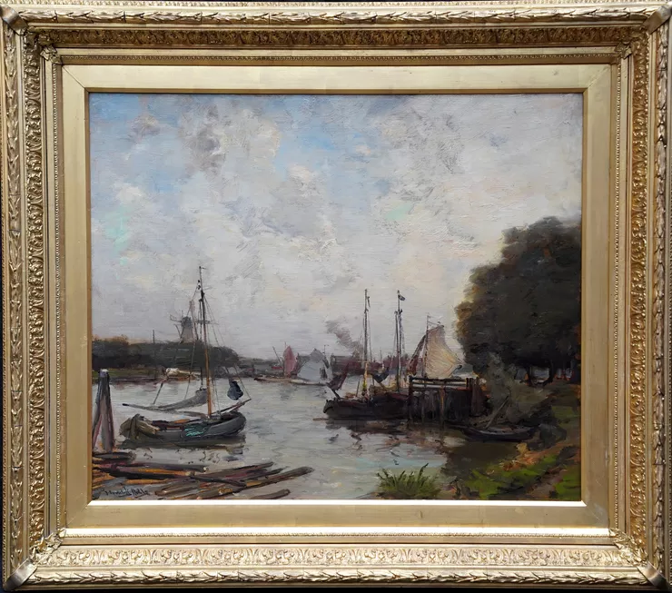 Scottish Harbour Seascape by  James Campbell Noble at Richard Taylor Fine Art