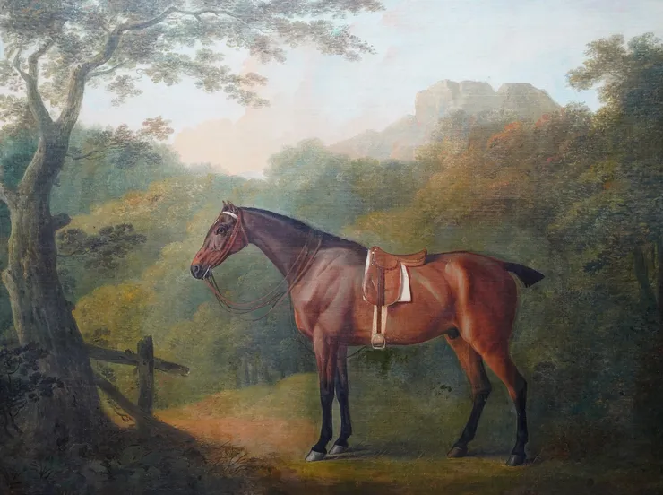 British Old Master Horse in a Landscape by John Boultbee Richard Taylor Fine Art