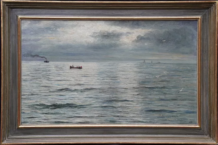 Scottish Seascape with Boats by Joseph Henderson at Richard Taylor Fine Art