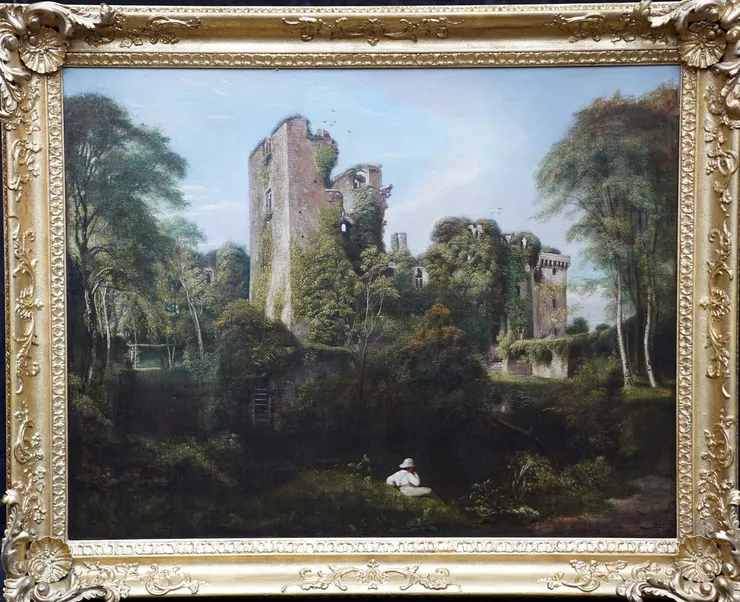 Welsh Raglan Castle Wales by Joseph Murray Ince at Richard Taylor Fine Art