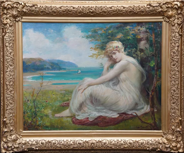 Scottish Portrait in Coastal Landscape by Robert Fowler at  Richard Taylor Fine Art