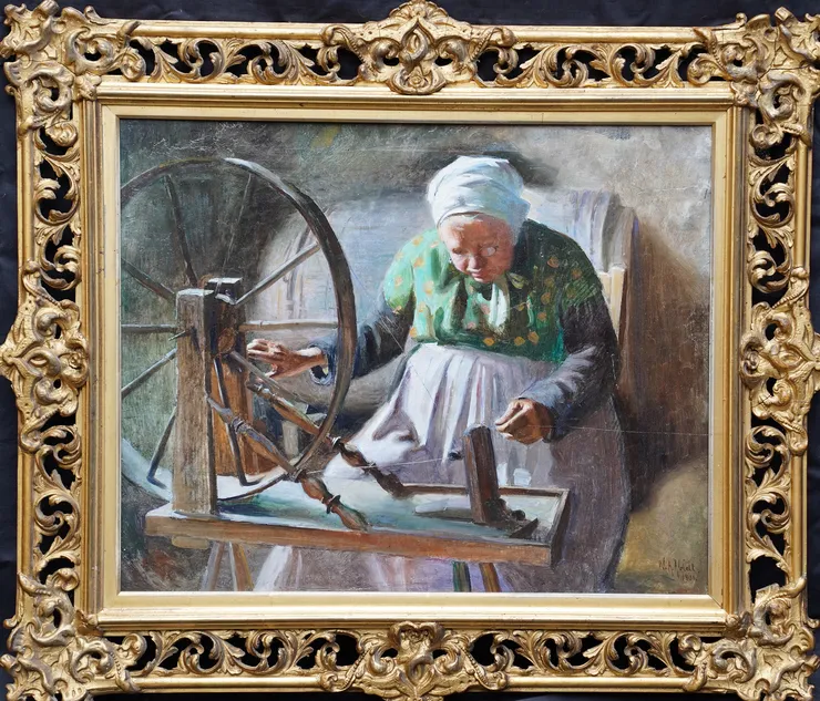 William Ablett - Lady Spinning - Richard Taylor Fine Art