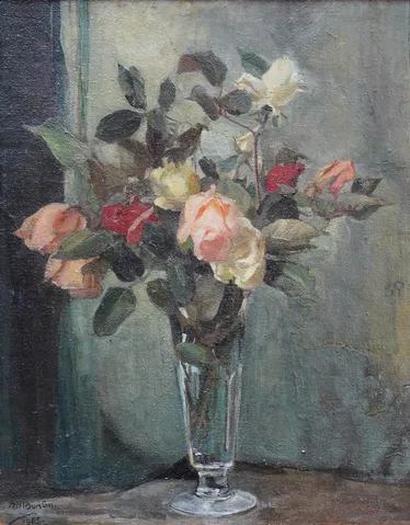 Roses in a Glass Vase