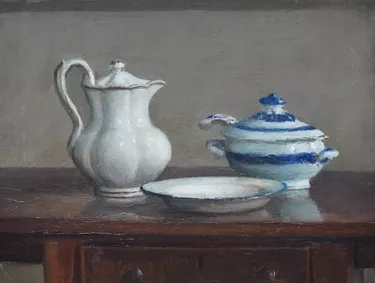 Still Life of a Coffee Pot, Tureen and Dish