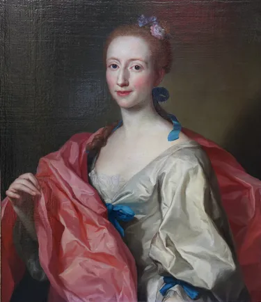 Portrait of a Lady with Pink Cloak