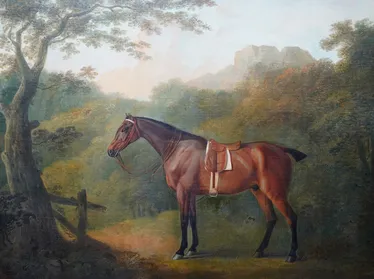 Saddled Hunter Horse in a Landscape