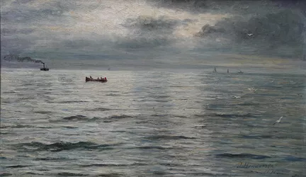 Seascape with Boats - Storm Coming On