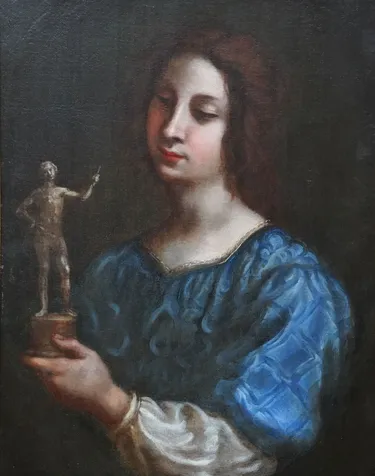 Portrait of a Lady Holding a Statuette