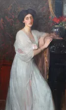 British Edwardian Portrait of Mrs William Tisdall by George Spencer Watson Richard Taylor Fine Art