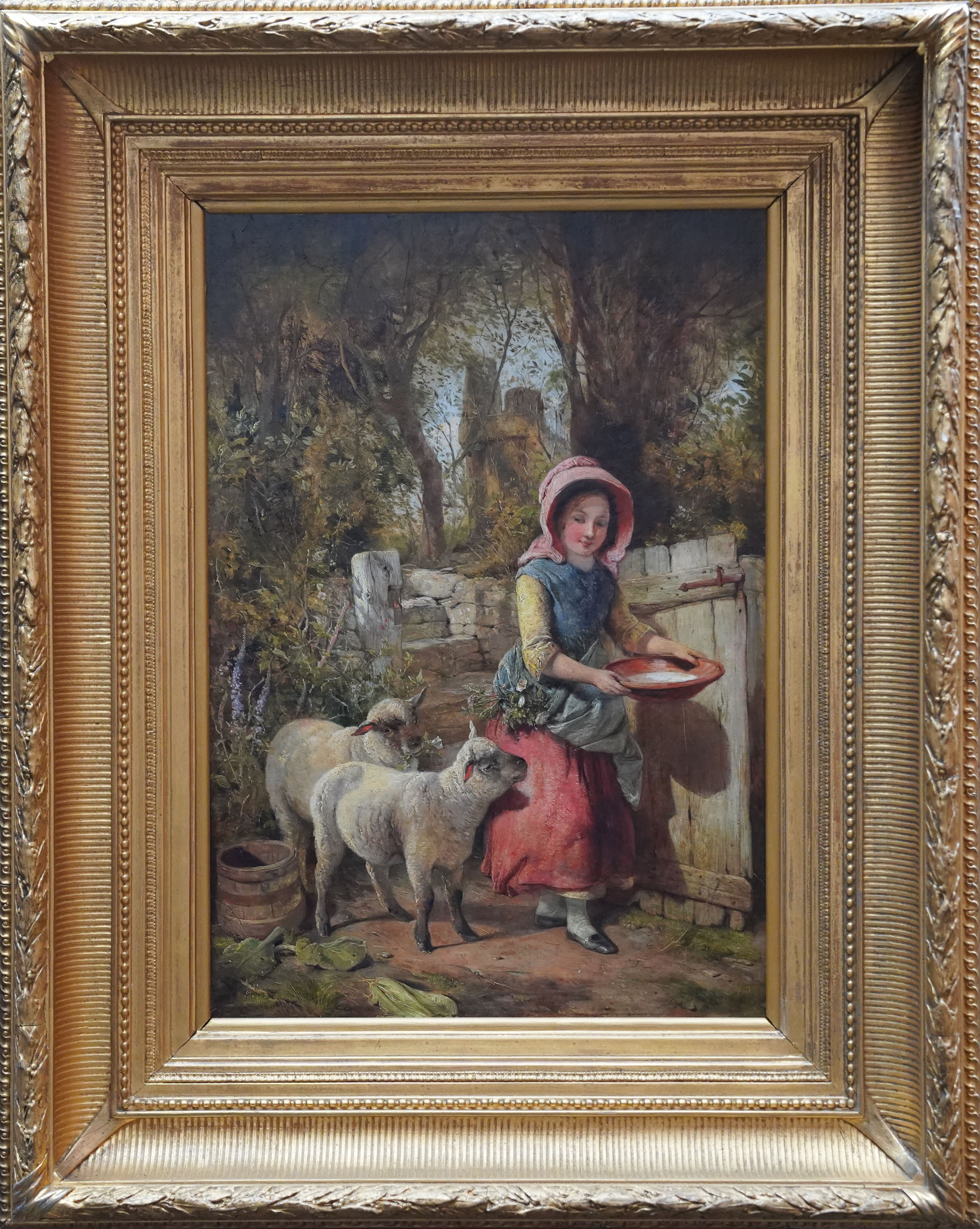 Thomas Falcon Marshall - Young Girl with Lambs - Richard Taylor Fine Art